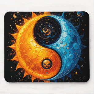 Alfombrilla De Ratón Diseño Yin Yang que representa el sol y la luna