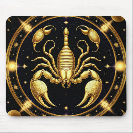 Alfombrilla De Ratón Diseño Zodiaco Escorpión Dorado