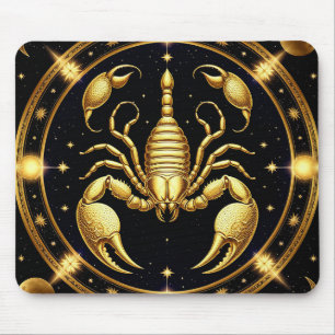 Alfombrilla De Ratón Diseño Zodiaco Escorpión Dorado