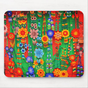 Alfombrilla De Ratón Diseños de flores hippies coloridos