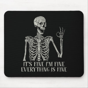 Alfombrilla De Ratón disfraz de calavera de Halloween está bien estoy b