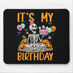 Alfombrilla De Ratón Disfraz de esqueleto de cumpleaños Halloween Cumpl