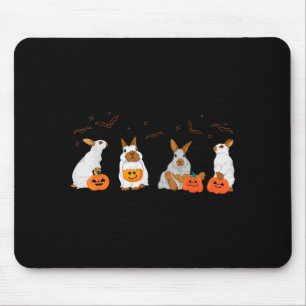 Alfombrilla De Ratón Disfraz de Halloween de conejo Bunny fantasma Otoñ