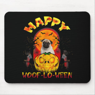 Alfombrilla De Ratón Disfraz de Halloween Hombres Mujeres Pug Perro Div