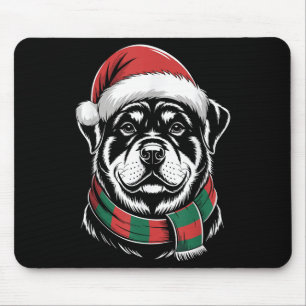 Alfombrilla De Ratón Disfraz de Navidad para perro Rottweiler con sombr