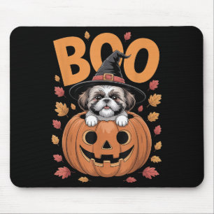 Alfombrilla De Ratón Disfraz de Shih Tzu en calabaza de Halloween Shih
