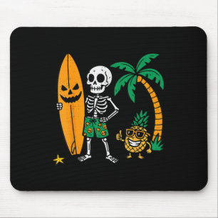 Alfombrilla De Ratón Disfraz de surfista de Halloween de esqueleto hawa
