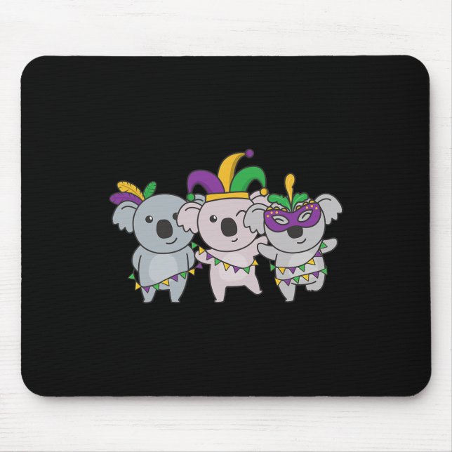 Alfombrilla De Ratón Disfraz del Carnaval de Mardi Gras Koala (Frente)
