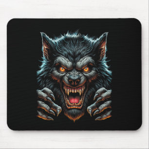 Alfombrilla De Ratón Disfraz del partido Halloween Angry Werewolf Wolfm