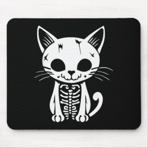 Alfombrilla De Ratón Disfraz divertido de gato esqueleto de Halloween K