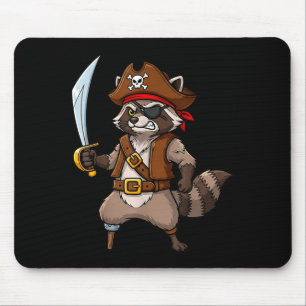 Alfombrilla De Ratón Disfraz divertido de mapache pirata para hombres y