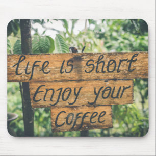 Alfombrilla De Ratón Disfruta de tu cita de Rótulo de café Imagen tipog