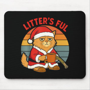 Alfombrilla De Ratón Disfrutar al Máximo Gato Navidad Traje Cansado Dis