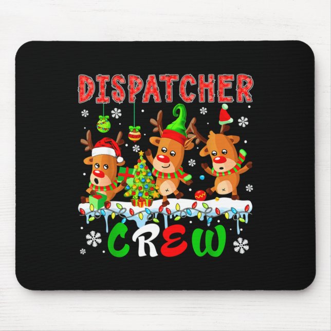 Alfombrilla De Ratón Dispatcher Crew Three Cute Santa Elf Reindeers Xma (Frente)