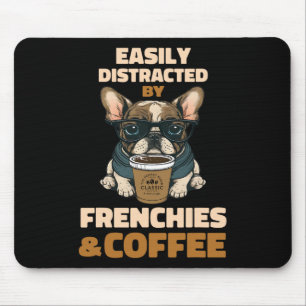 Alfombrilla De Ratón Distrado Por Perros Bulldog Francés Café