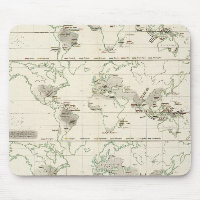 Alfombrilla De Ratón Distribuciones de serpientes (Frente)