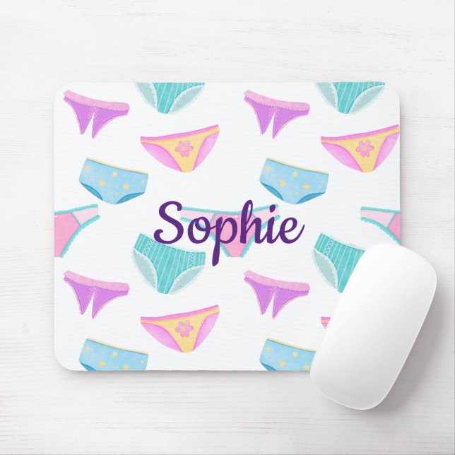 Alfombrilla De Ratón Diva Big Chica Nombre Panties Girly Glam (Con ratón)