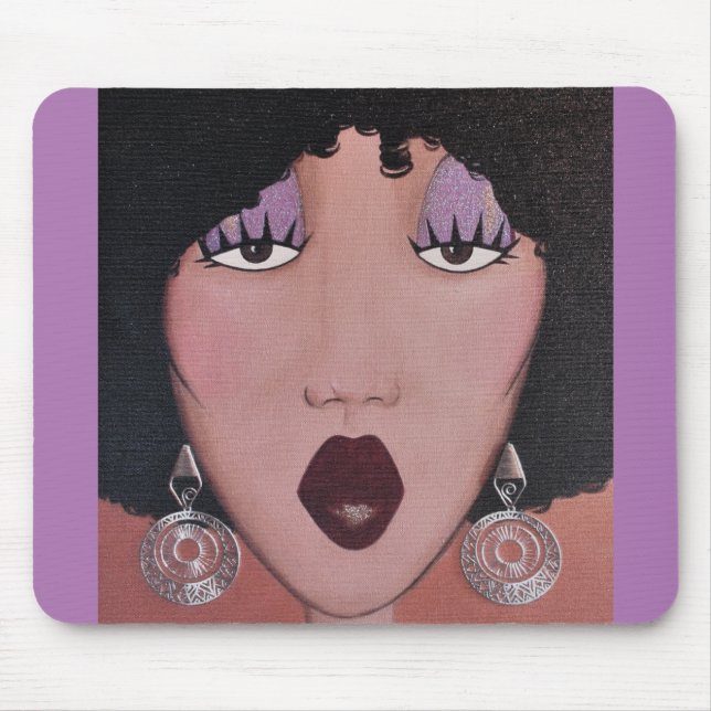 Alfombrilla De Ratón "Diva de belleza negra" (Frente)