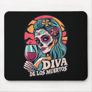 Alfombrilla De Ratón Diva De Los Muertos Esqueleto De Mujer Disfraz De