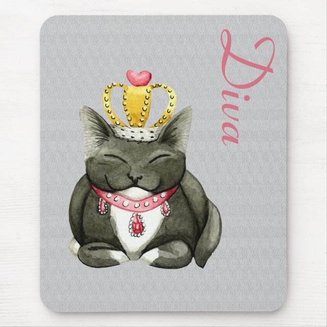 Alfombrilla De Ratón Diva Princess Kitty Mousepad (Frente)