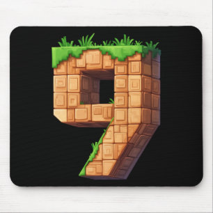 Alfombrilla De Ratón Diversión Cumpleaños 9 Número 9 Videojugador Temát