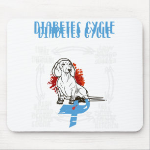 Alfombrilla De Ratón Diversión Dachshund Ciclo de vida diabético Diabet