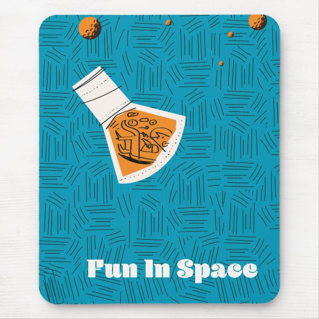 Alfombrilla De Ratón Diversión en el poster espacial Space Vintage (Frente)