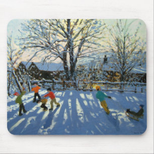 Alfombrilla De Ratón Diversión en la nieve Tideswell Derbyshire