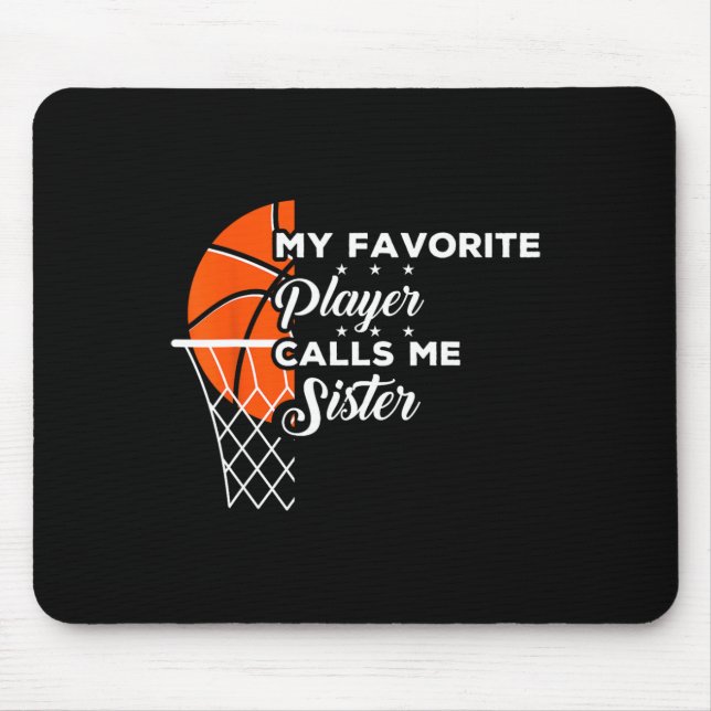 Alfombrilla De Ratón Diversión, mi jugador favorito de baloncesto me ll (Frente)