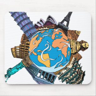 Alfombrilla De Ratón Diversos lugares famosos del mundo