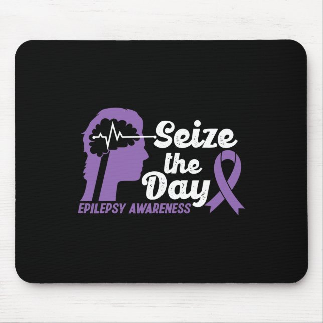 Alfombrilla De Ratón Divertida Epilepsia Awareness Seize the Day Ribbon (Frente)