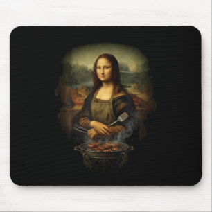 Alfombrilla De Ratón Divertida Mona Lisa Tmaster Bbq Smoker Grill Fiest
