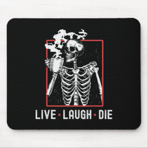 Alfombrilla De Ratón Divertida risa en vivo Die Funny Coffee Skeleton d
