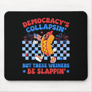 Alfombrilla De Ratón Divertidas democracias de hot dog colapsando prote