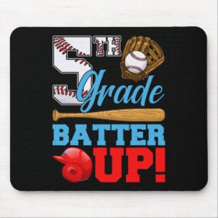 Alfombrilla De Ratón Divertido 5to Grado Batter Up Béisbol Primer Día D