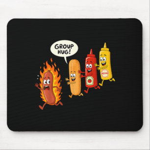 Alfombrilla De Ratón Divertido Abrazo Grupal de Hotdog Salchicha Pan de