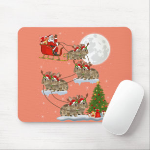 Alfombrilla De Ratón Divertido árbol de alumbrado navideño Santa Riding