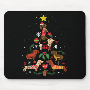 Alfombrilla De Ratón Divertido árbol de Navidad Dachshund
