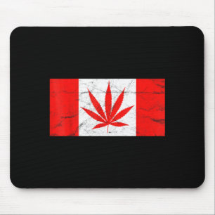 Alfombrilla De Ratón Divertido Canadá y hoja de marihuana. Nueva bander