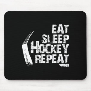 Alfombrilla De Ratón Divertido comer Sleep Hockey sobre hielo Repetir r