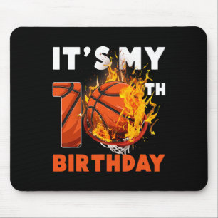 Alfombrilla De Ratón Divertido es mi décimo cumpleaños, básquetbol de 1