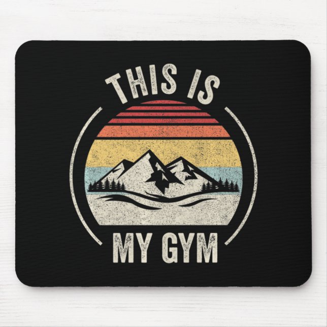 Alfombrilla De Ratón Divertido excursionismo por la montaña Retro Vinta (Frente)