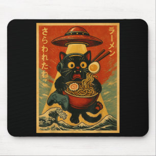 Alfombrilla De Ratón Divertido Gato Jugador de Videojuegos Retro Ramen