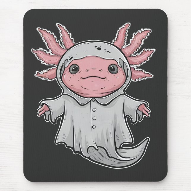 Alfombrilla De Ratón Divertido Halloween Fantasma de Axoltol (Frente)