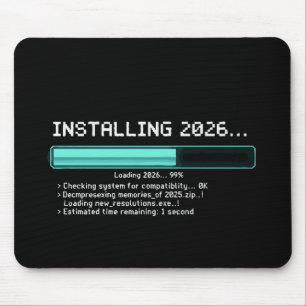 Alfombrilla De Ratón Divertido Instalando Año Nuevo 2026 Geek Retro Car