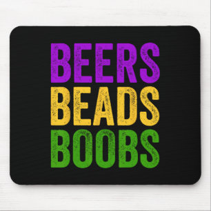 Alfombrilla De Ratón Divertido Mardi Gras Beers Beads Breve Tee New Orl