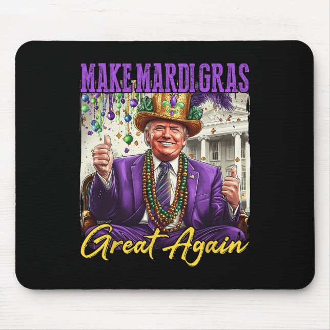 Alfombrilla De Ratón Divertido Mardi Gras Donald Trump Mardi Gras Ameri (Frente)