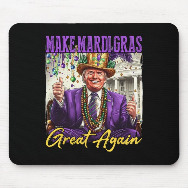 Alfombrilla De Ratón Divertido Mardi Gras Donald Trump Mardi Gras Ameri (Frente)