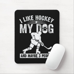 Alfombrilla De Ratón Divertido Me Gusta El Hockey Mi Perro Y Quizás 3 P