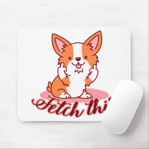Alfombrilla De Ratón Divertido perro de Corgi medio capta esto